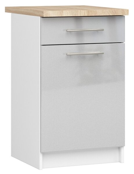 Kuchyňská skříňka OLIVIA S50 SZ1 - bílá/šedý lesk