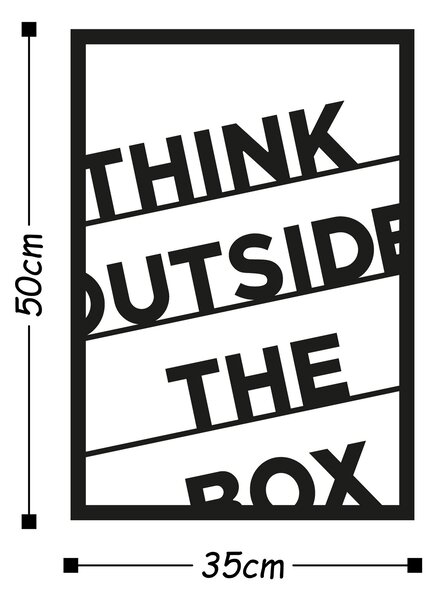 ASIR Nástěnná dekorace kov THINK OUTSIDE THE BOX 35 x 50 cm
