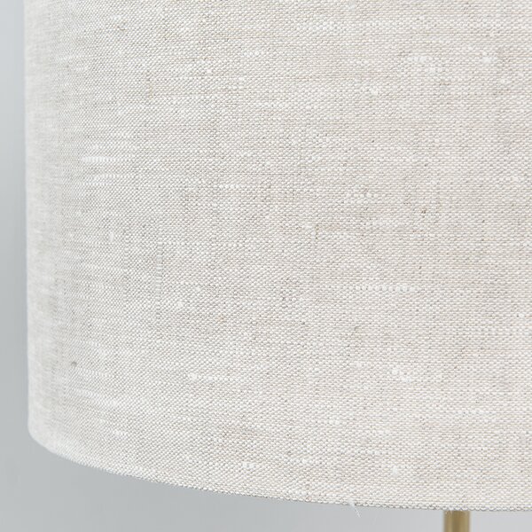 Stolní lampa mosazná s šedým stínítkem 35 cm - Kaso