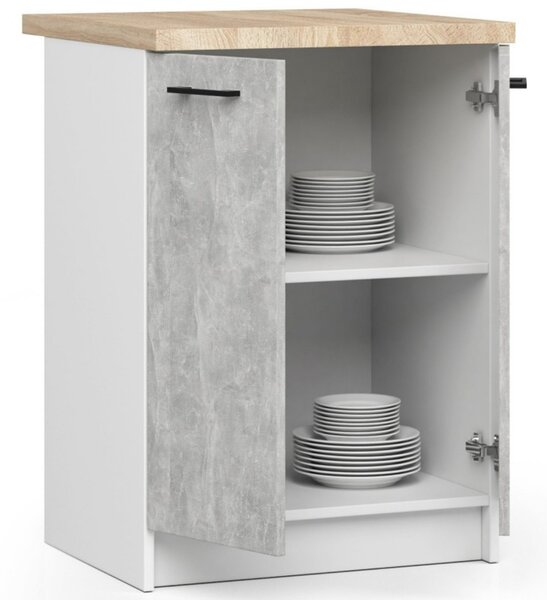 Kuchyňská skříňka OLIVIA S60 2D - bílá/beton