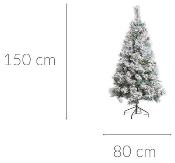 Umělý vánoční stromeček se zasněženými větvemi, 150 cm