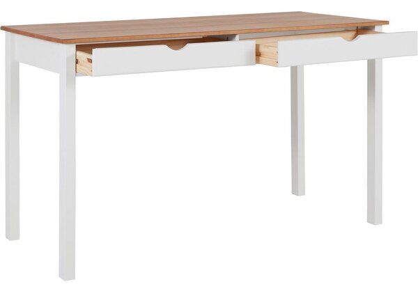 Bílo-hnědý pracovní stůl Støraa Gava, délka 140 cm