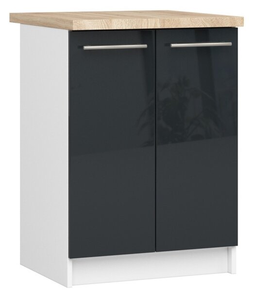 Kuchyňská skříňka OLIVIA S60 2D - bílá/grafit lesk