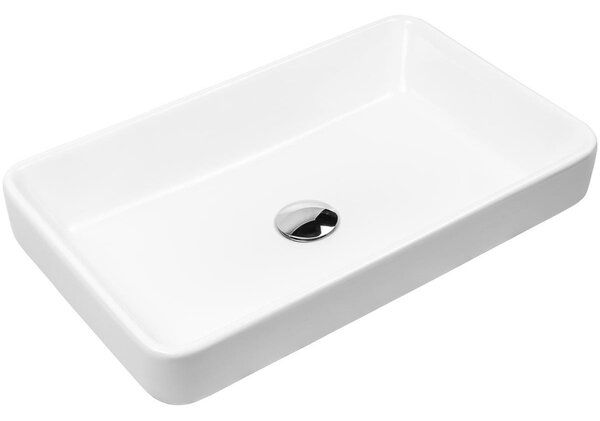 Oltens Fossa umyvadlo 55x34 cm obdélníkový na pult bílá lesk 40301000