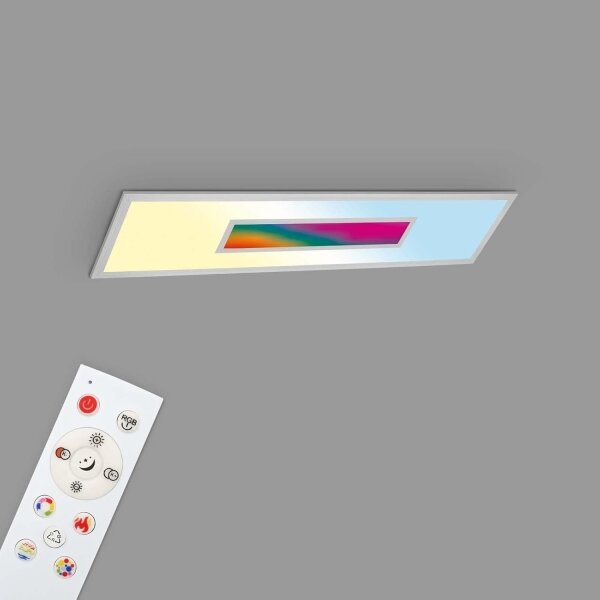 LED RGBW Stmívatelný panel LED/20W/230V stříbrná + dálkové ovládání