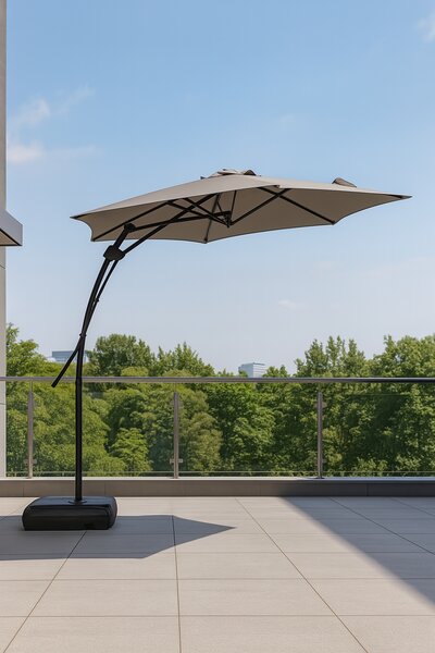 Zahradní slunečník Houseland Zylo 300 cm světle šedý