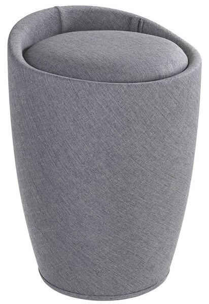 Taburet CANDY GREY - koš na prádlo, 2 v 1 , WENKO, šedý