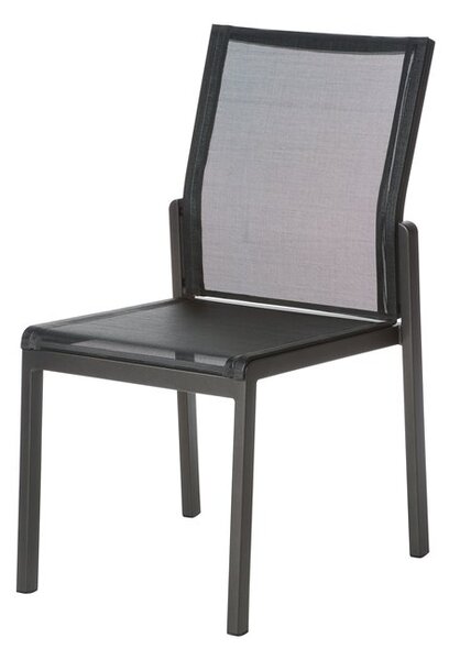 Barlow Tyrie Hliníková stohovatelná jídelní židle Aura, Barlow Tyrie, 50x66x91 cm, rám hliník barva graphite, výplet textilen barva charcoal