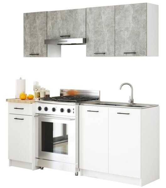 Kuchyňský set OLIVIA 1,8M - beton/bílá
