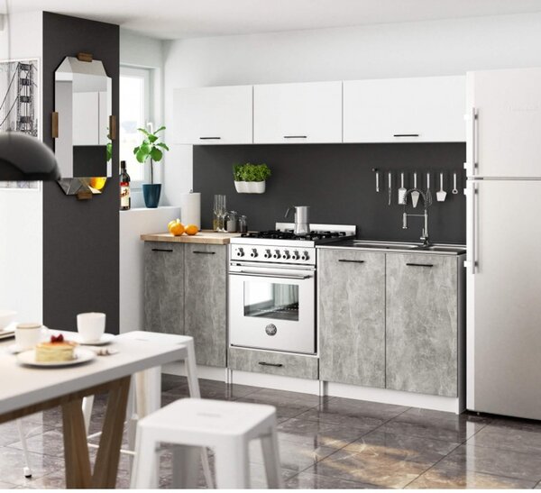 Kuchyňský set OLIVIA G1 2M - bílá/beton
