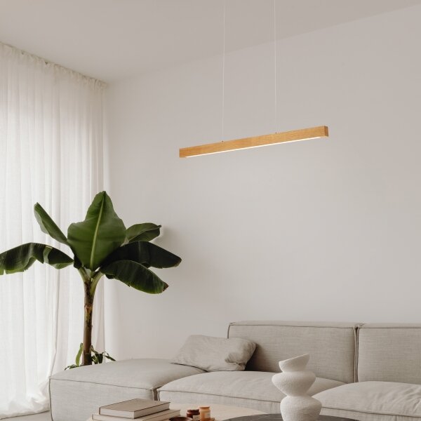LED Lustr na lanku VERDE LED/18W/230V 3000K 76 cm dub