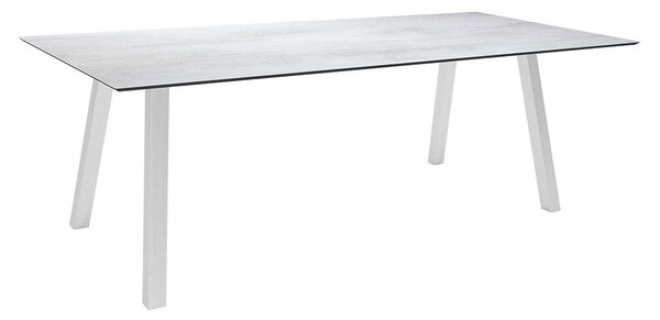 Stern Jídelní stůl Interno, Stern, obdélníkový 180x100x75 cm, profil nohou čtvercový, rám lakovaný hliník barva bílá (white), deska HPL Silverstar 2.0 dekor Cement