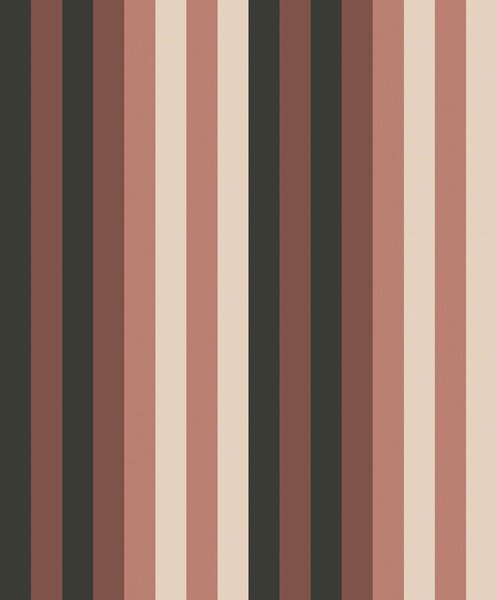 Vliesová tapeta na zeď, hnědo-béžová, geometrická, pruhy, ROM504, Romance, Masureel