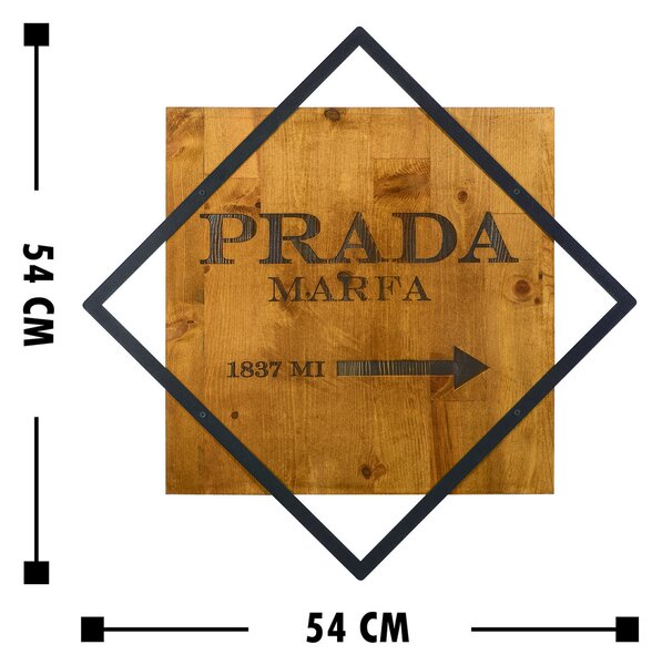ASIR Nástěnná dekorace dřevo PRADA MARFA 54 x 54 cm