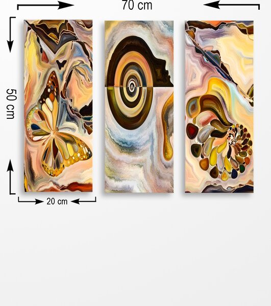 ASIR Obraz na MDF 3ks ACHÁTOVÉ BARVY 20 x 50 cm