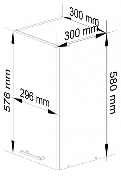 Kuchyňská skříňka OLIVIA W30 H580 - bílá/beton