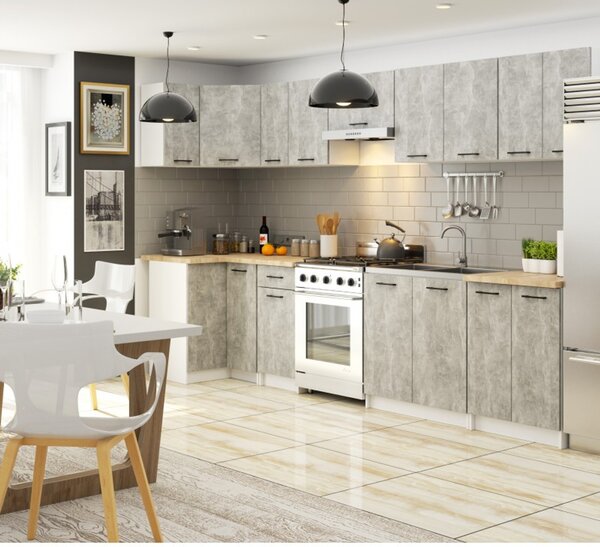 Kuchyňská skříňka OLIVIA W30 H580 - bílá/beton