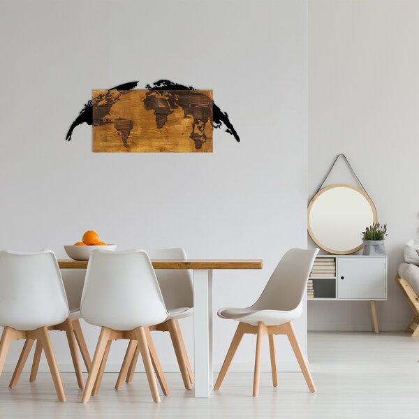 ASIR Nástěnná dekorace dřevo SVĚTADÍLY světlé 83 x 35 cm