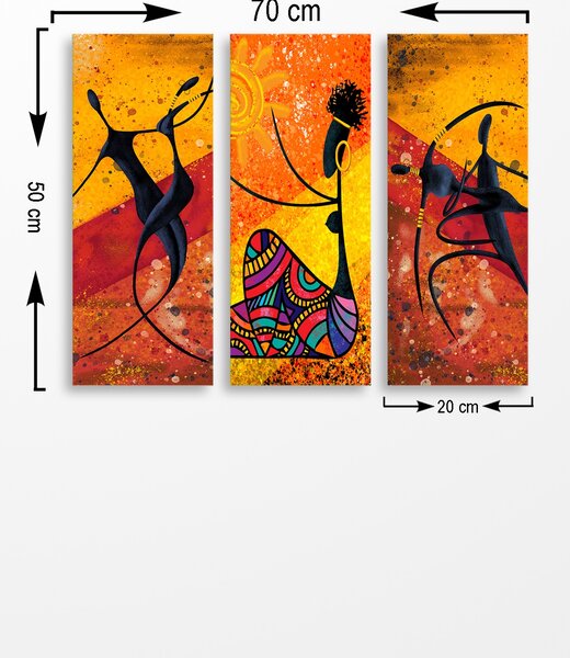 ASIR Obraz na MDF 3ks TANČIT, ŽIT I BOJOVAT 20 x 50 cm