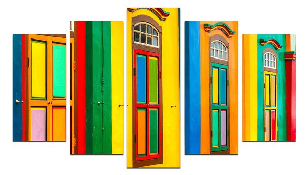 ASIR Obraz na MDF 5ks OKNA 20 x 60 cm (1) 20 x 50 cm (2) 20 x 40 cm (2)