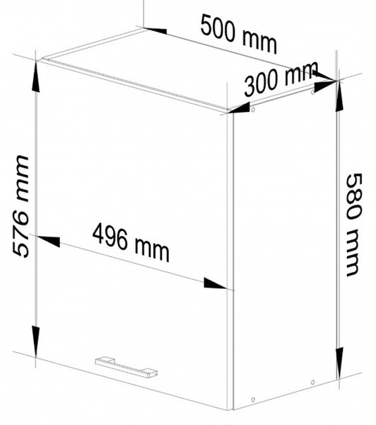Kuchyňská skříňka OLIVIA W50 H580 - bílá/beton