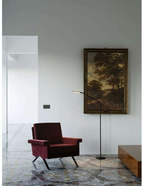 Stojací Lampa Nemo Lighting, stmívatelné, Černá, Obývací pokoj, Hliník