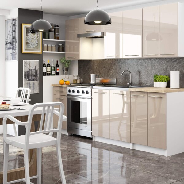 Kuchyňská skříňka OLIVIA W30 H720 - bílá/cappuccino lesk