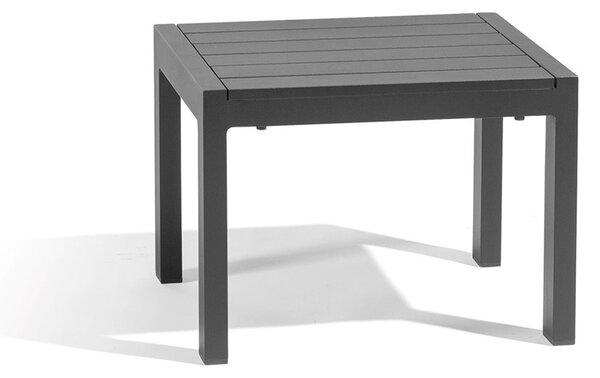 Diphano Hliníkový odkládací stolek Metris, Diphano, 48x42x35 cm, rám hliník barva šedočerná (lava), deska hliník barva šedočerná (lava)