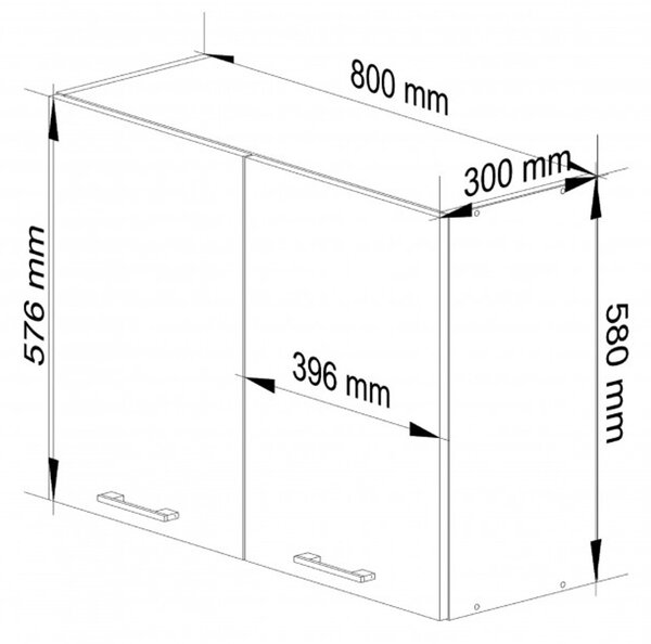 Kuchyňská skřnka OLIVIA W80 H580 - bílá/beton