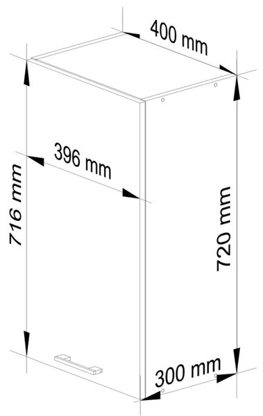Kuchyňská skříňka OLIVIA W40 H720 - bílá/bílý lesk