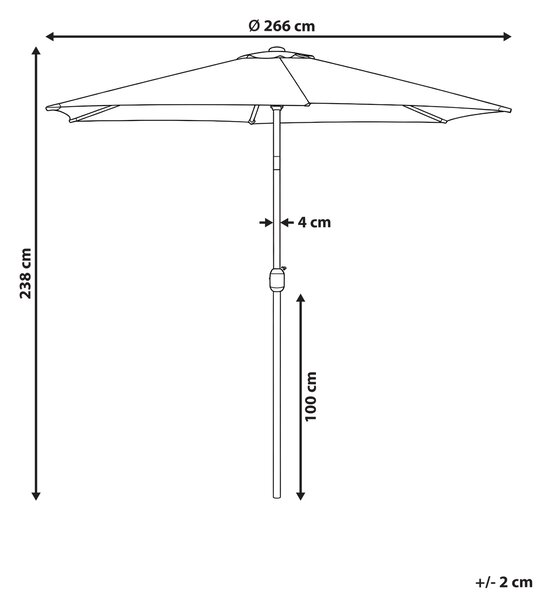 Slunečník 266 cm VARESE Pískově béžová