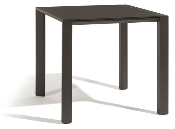 Diphano Hliníkový jídelní stůl Selecta, Diphano, čtvercový 80x80x75 cm, rám hliník barva šedočerná (lava), deska keramika barva černá (black)