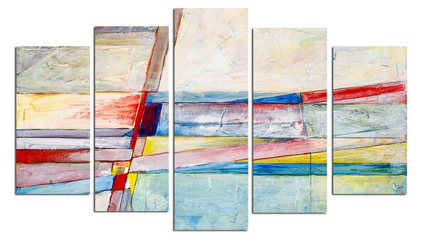 ASIR Obraz na MDF 5ks ABSTRAKCE 20 x 60 (1) 20 x 50 (2) 20 x 40 cm (2)