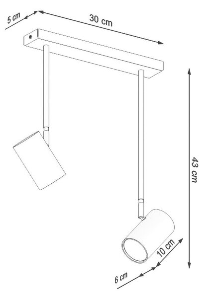 Černé bodové svítidlo 10x30 cm Jones – Sollux