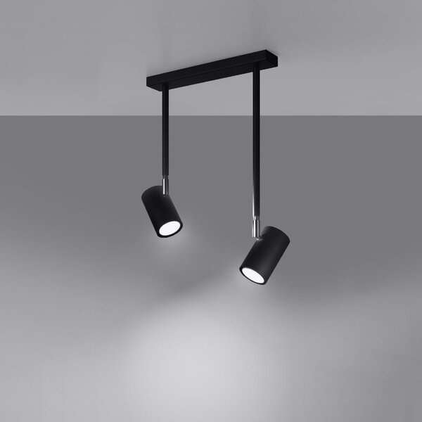 Černé bodové svítidlo 10x30 cm Jones – Sollux