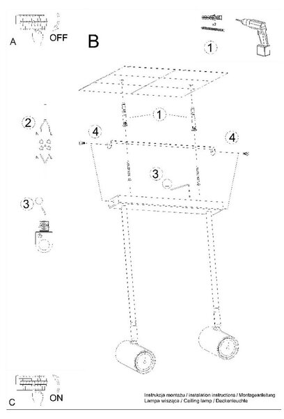 Černé bodové svítidlo 10x30 cm Jones – Sollux
