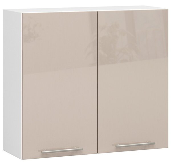 Kuchyňská skříňka OLIVIA W80 H720 - bílá/cappuccino lesk