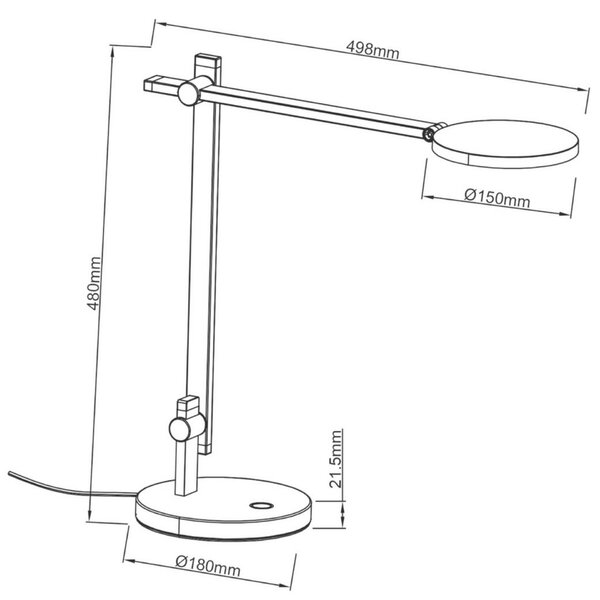 Deko-Light stolní lampa Adhara 100-240V AC/50-60Hz 12,00 W 3000 K 640 lm 498 stříbrná 346028