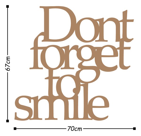ASIR Nástěnná dekorace kov DONT FORGET TO SMILE 70 x 67 cm
