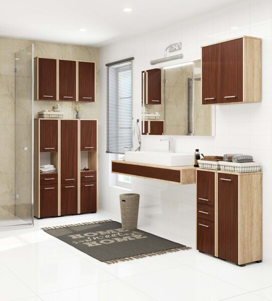 Koupelnová skříňka FIN 2D - dub sonoma/wenge