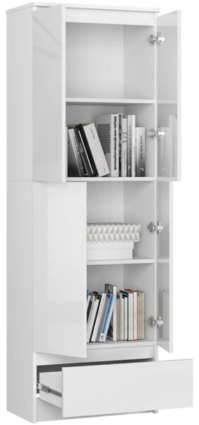 Regál R60 4D 1SZ - bílá lesk