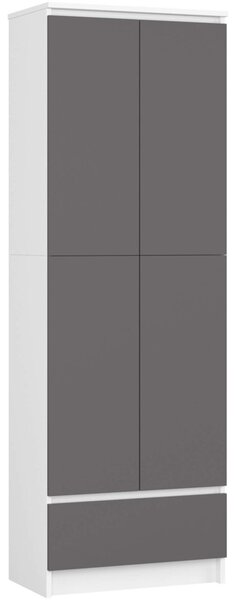 Regál R60 4D 1SZ- bílá/grafit