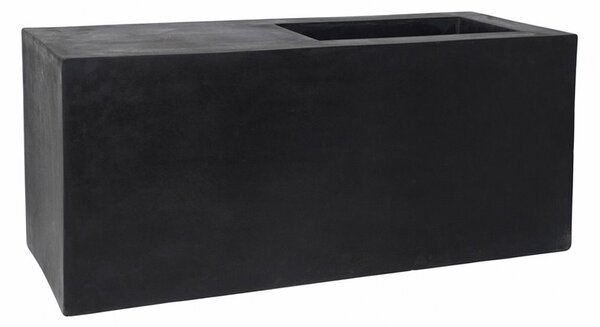 Pottery Pots Venkovní květináč obdélníkový Jort Seating S, Grey (barva šedá), kolekce Natural, kompozit Fiberstone, 100x40x45 cm, objem cca 180 l - POSLEDNÍ KUS SKLADEM