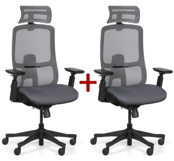 Kancelářská židle JANE 1+1 ZDARMA, šedá