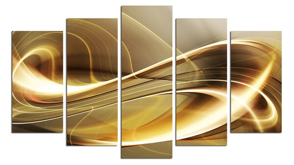 ASIR Obraz na MDF 5ks ZLATÁ STUHA 20 x 60 (1) 20 x 50 (2) 20 x 40 cm (2)