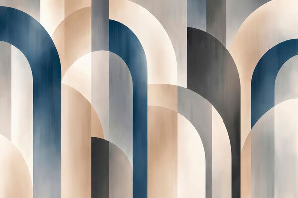 Fototapeta Abstraktní tvary v tlumených odstínech, Abstraktní fototapety, Populární fototapety - Tapeko.co.cz