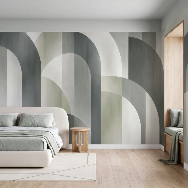 Fototapeta Šedobílý vzor ve stylu art deco, Abstraktní fototapety, Populární fototapety - Tapeko.co.cz