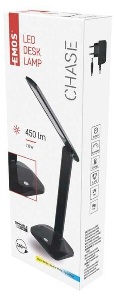 EMOS LED stolní lampa CHASE, černá Z7619B
