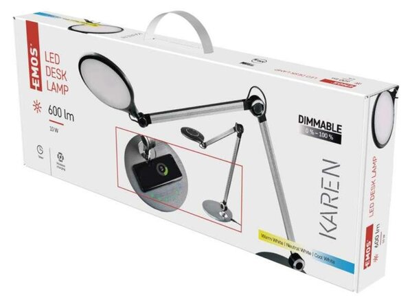 EMOS LED stolní lampa KAREN, černá Z7615