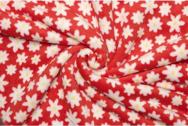 Coral fleece Soft - Květinový vzor